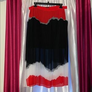 Trouve Red Black White and Grey Skirt